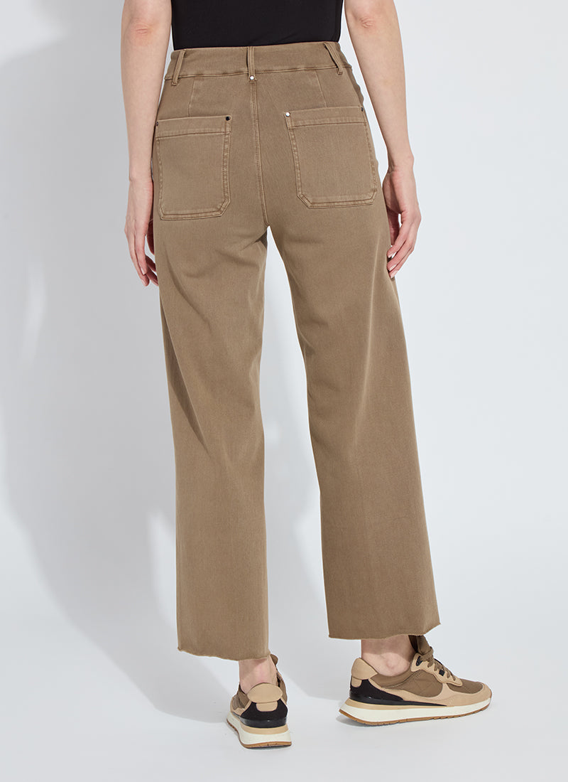 Erin Wide Leg Denim in Antique Wash Smoked Olive