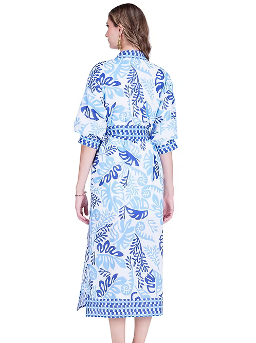 Lagoon Leaf Maxi Shirt Dress by Jade