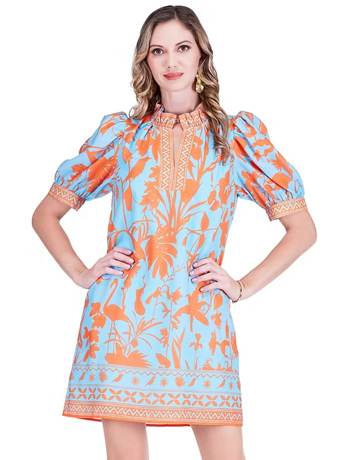 Birds of Paradise Ruffles Neck Dress by Jade