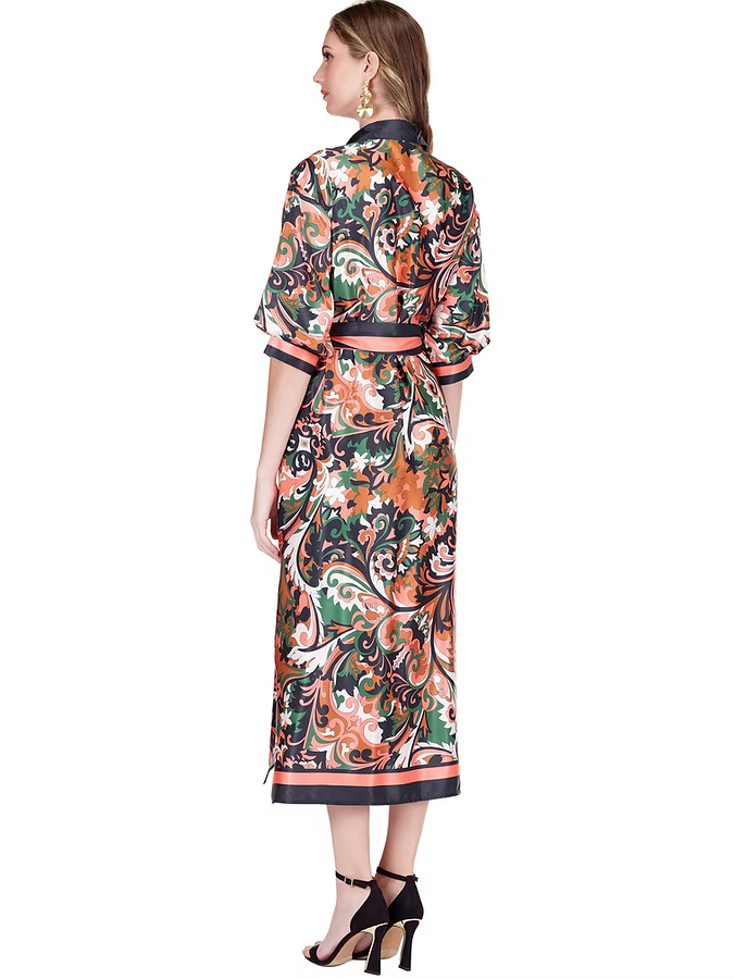 Autumn Scroll Maxi Shirt Dress by Jade
