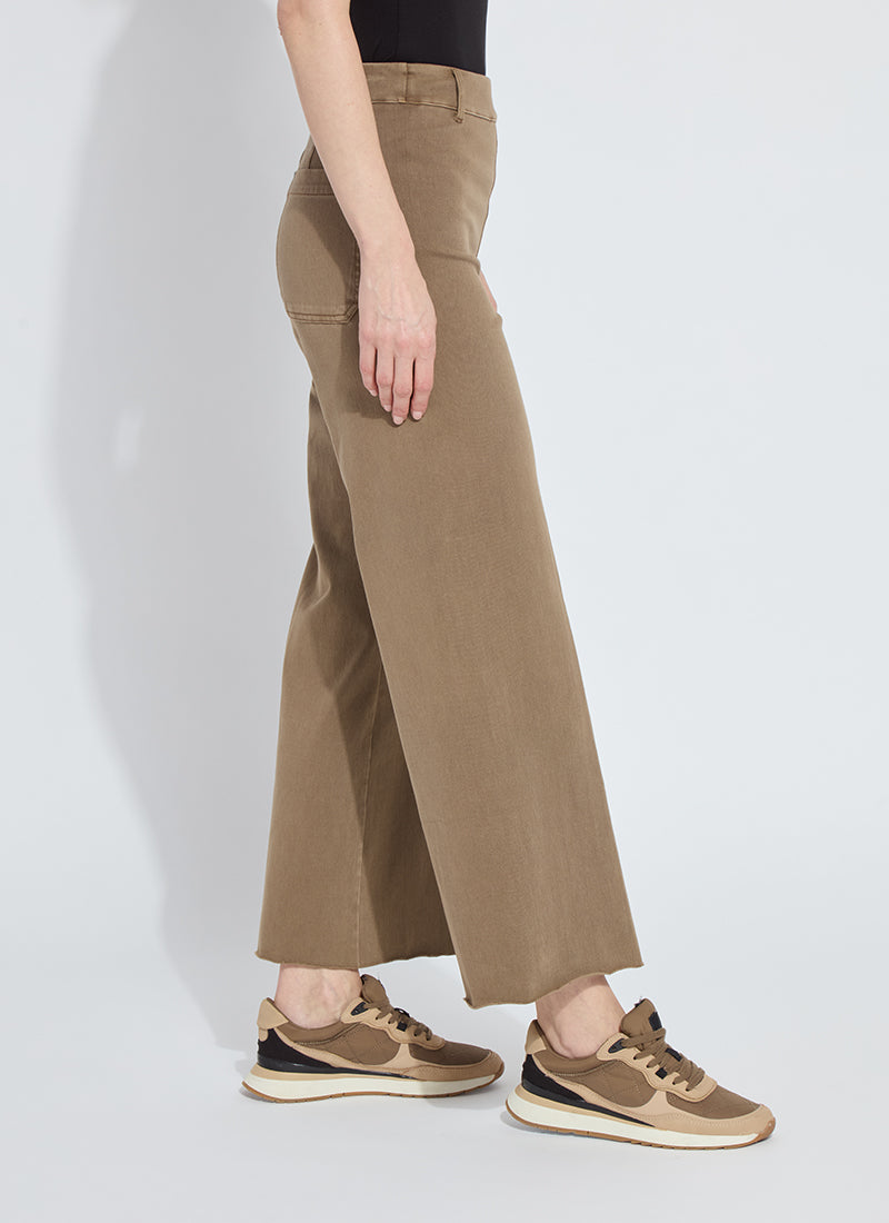 Erin Wide Leg Denim in Antique Wash Smoked Olive