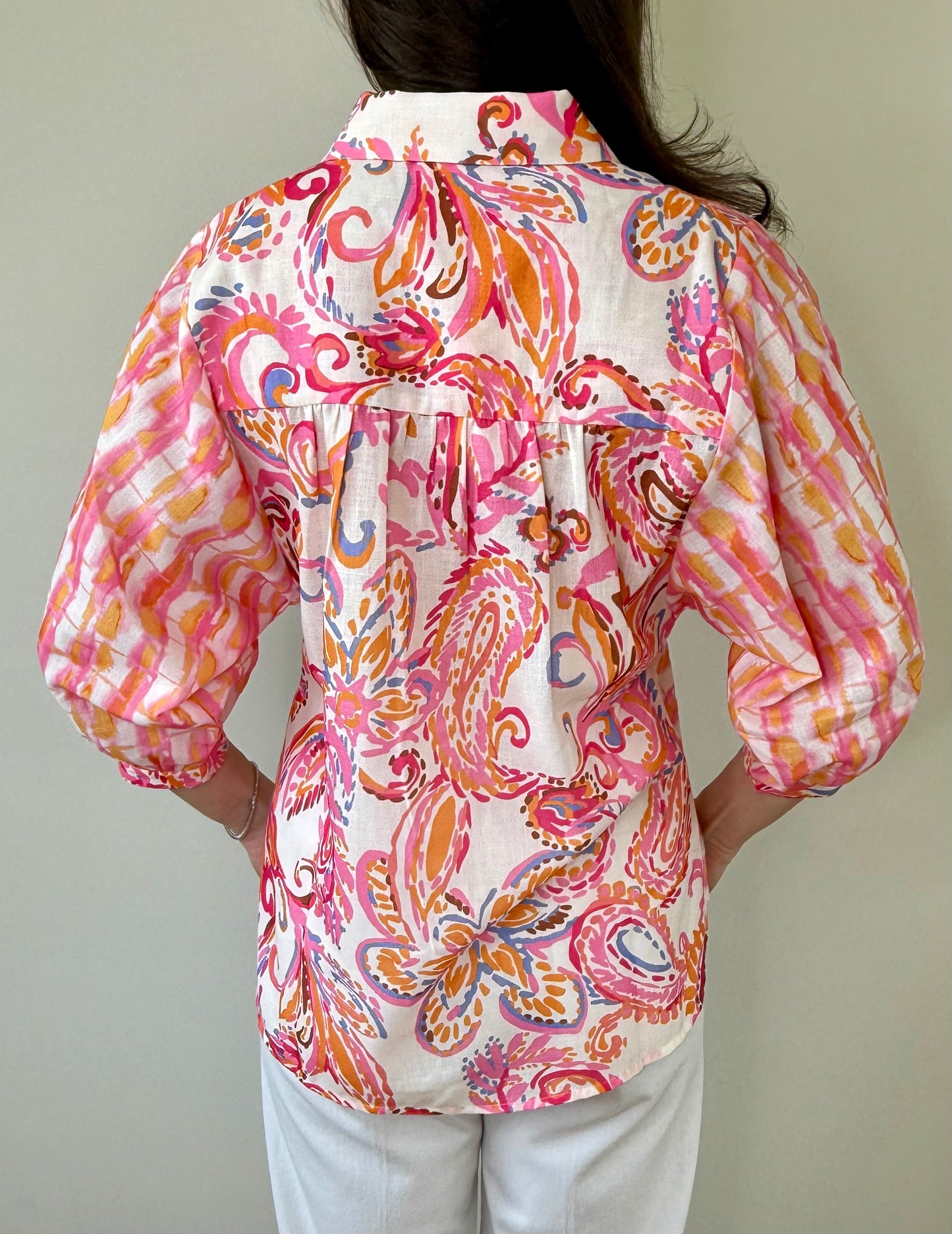 Carnival Paisley Contrast Top by Joy Joy