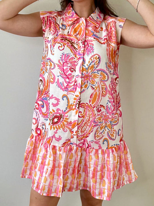 Carnival Paisley Contrast Shirtdress by Joy Joy