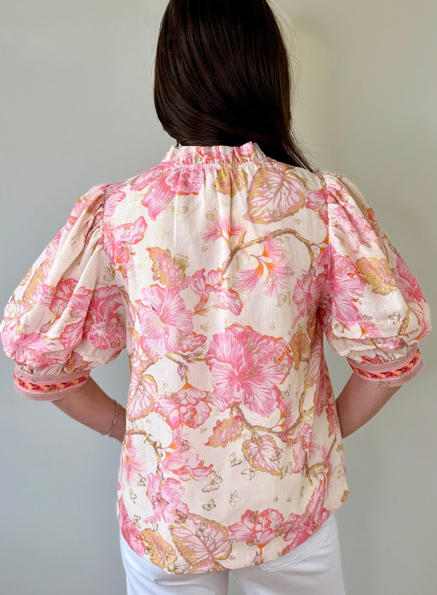 Aloha Bloom Puff Sleeve Top by Jade