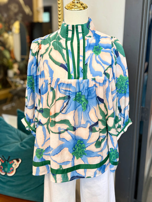 Wandering Bloom Puff Sleeve Top