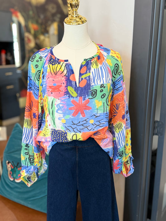 Painted Patchwork Top