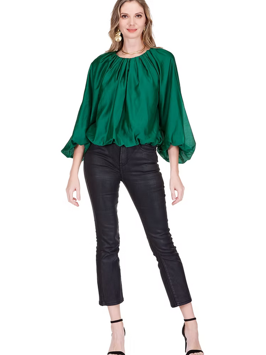 Balloon Top in Hunter Green