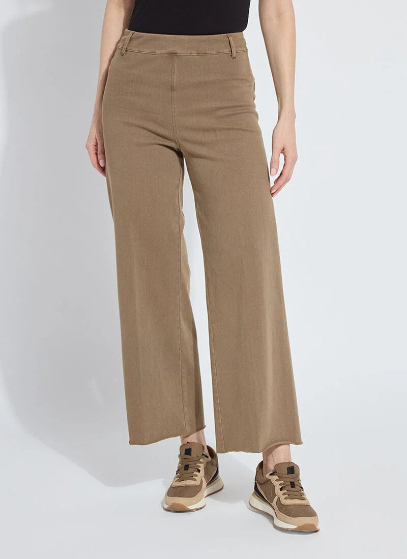 Erin Wide Leg Denim in Antique Wash Smoked Olive