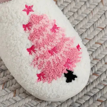 Cozy Pink Christmas Slippers