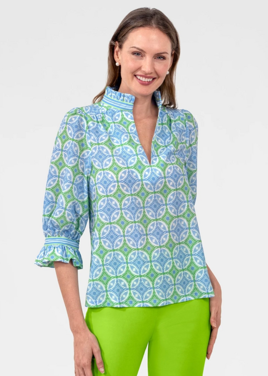 Ruffleneck Tunic - Smell The Roses by Gretchen Scott